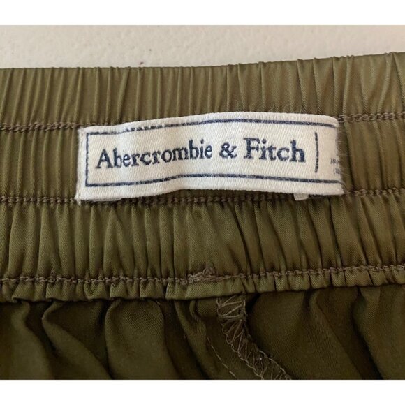 Abercrombie & Fitch Olive Green Satin Track Pants Polyester & Elastane Small - Picture 3 of 10